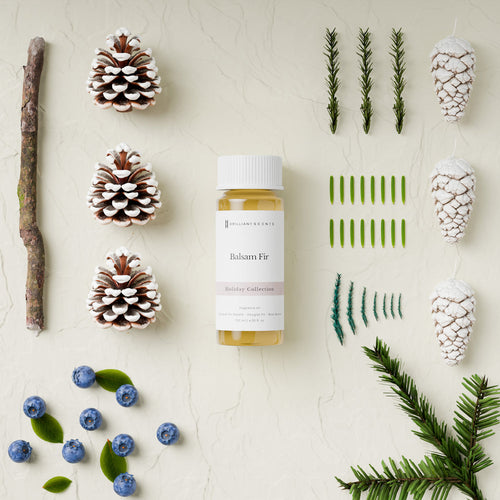 Balsam Fir ilmolía frá Brilliant Scents í 120 ml flösku með ferskum jólatrésilmi.